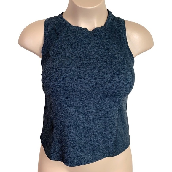 Large Dark Grey Athletic Fit Tank Cropped Members Mark Activewear Athleisure - Picture 1 of 6